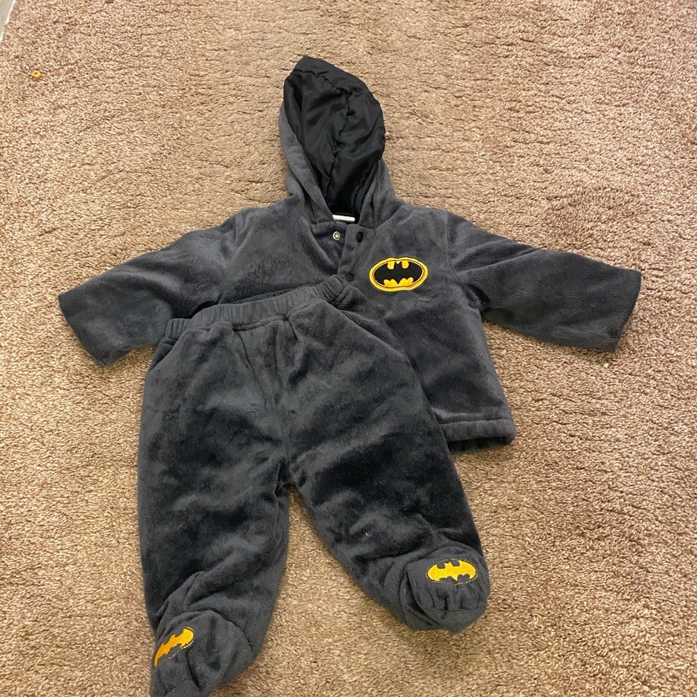 Batman Black and Yellow Vintage Baby Outfit Set